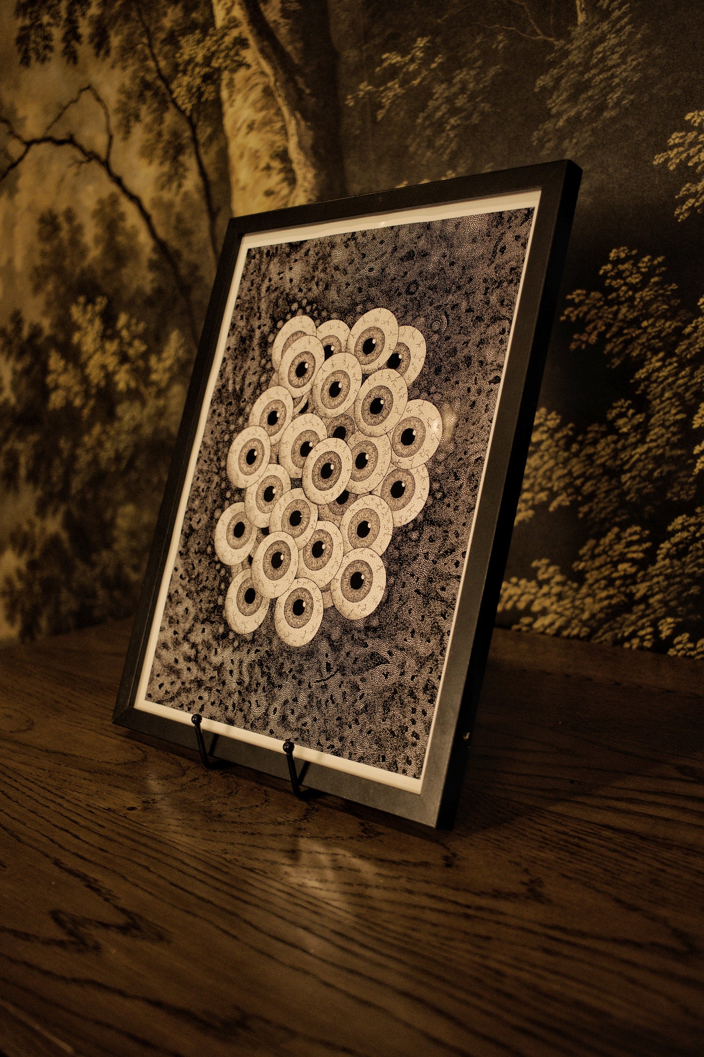 Seraphim Wall Art — Surreal Eye Pattern Print, Dark Academia Biblical Decor