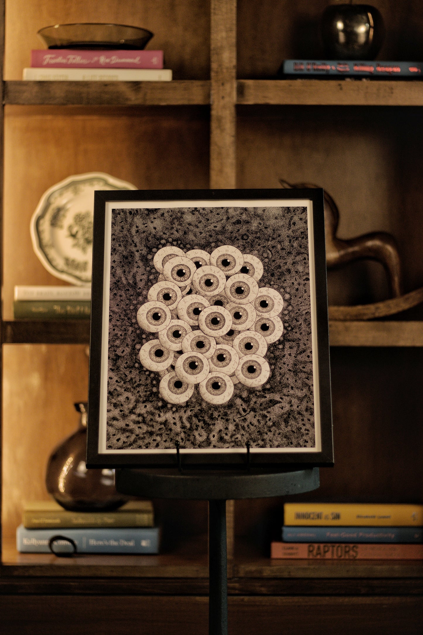 Seraphim Wall Art — Surreal Eye Pattern Print, Dark Academia Biblical Decor