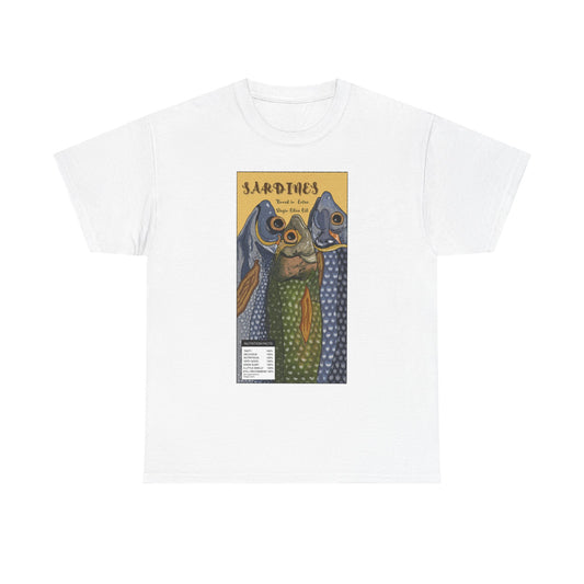 Sardines Vintage Poster Tee | Fish Illustration T-Shirt