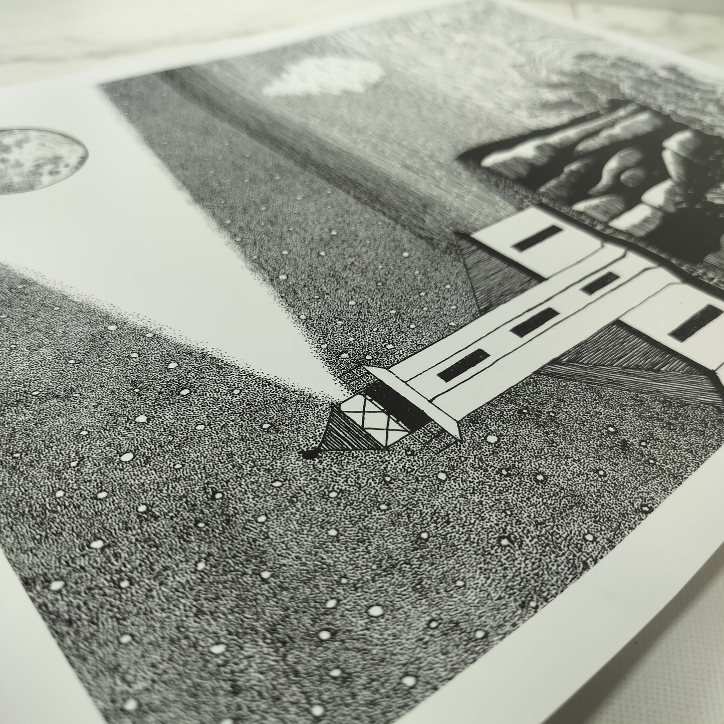 Loss Prevention — Gothic Lighthouse Print, Dark Academia Wall Art, Witchcore Moon Decor