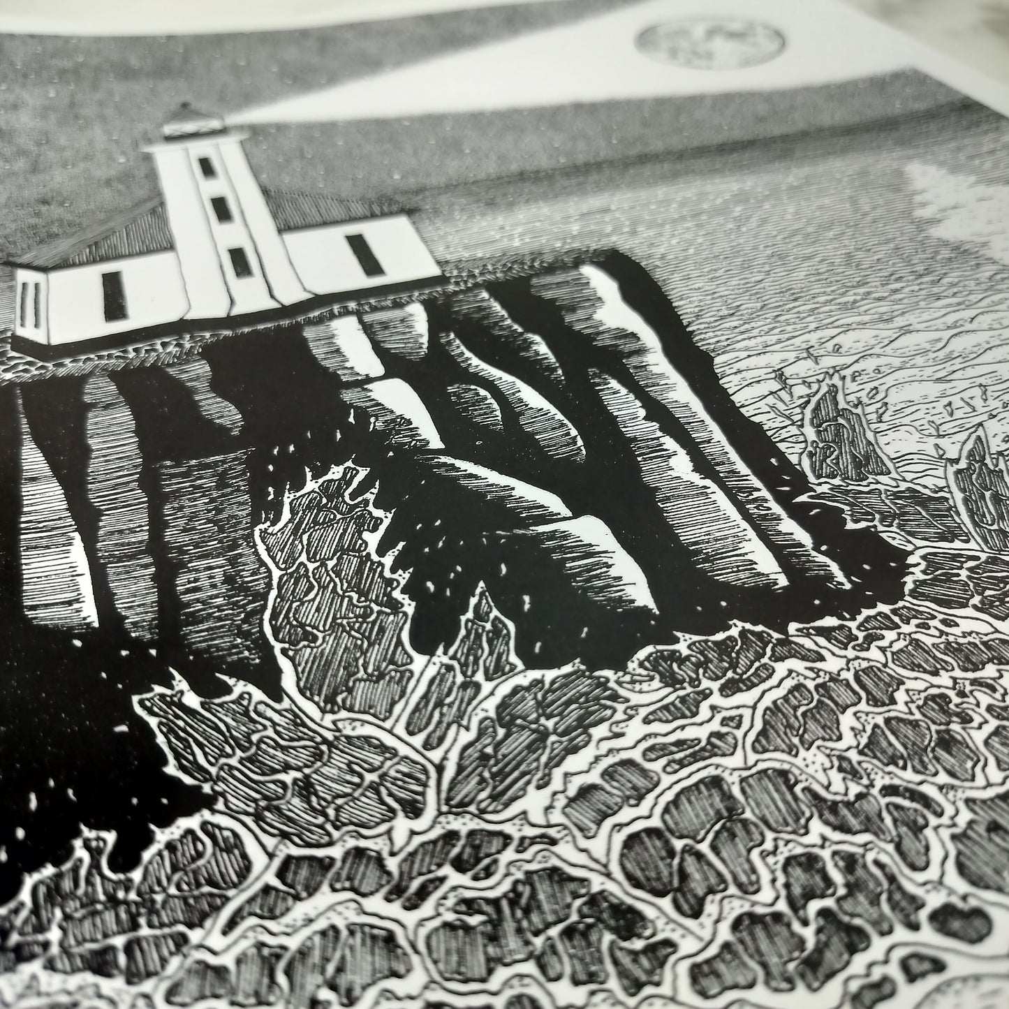 Loss Prevention — Gothic Lighthouse Print, Dark Academia Wall Art, Witchcore Moon Decor